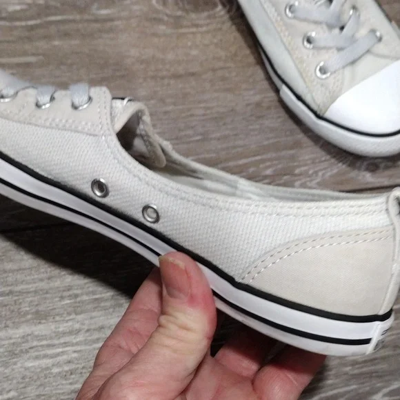 CONVERSE - Light Gray Canvas Sneakers - Picture 7 of 12